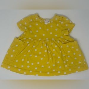 HANNA ANDERSSON: Yellow Dress with White Polka-dots, Size: 6-12 Months